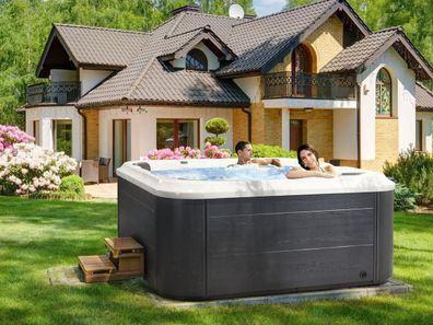 Outdoor Whirlpool Hot Tub weiß mit 34 Düsen Heizung Ozon Desinfektion für 5 Personen