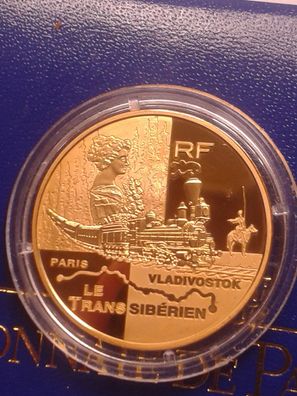 20 euro 2004 PP Frankreich Transibirische Eisenbahn Le transibirien 17g Gold