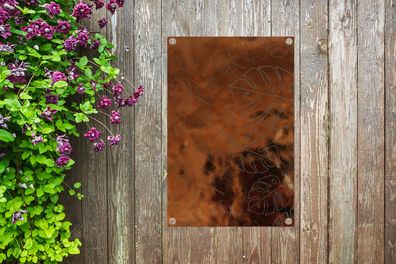 Gartenposter - 40x60 cm - Muster - Figur - Bronze - Grau (Gr. 40x60 cm)