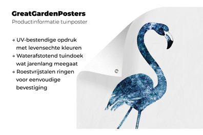 Gartenposter - 120x180 cm - Flamingo - Blau - Universum (Gr. 120x180 cm)
