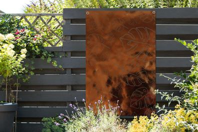 Gartenposter - 80x120 cm - Muster - Figur - Bronze - Grau (Gr. 80x120 cm)