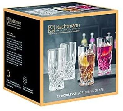 Nachtmann Latte Macchiato Set/4 + 4 Glastrinkhalme 7604/8tlg. Noblesse 104671