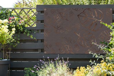 Gartenposter - 120x80 cm - Muster - Figur - Blätter - Bronze (Gr. 120x80 cm)