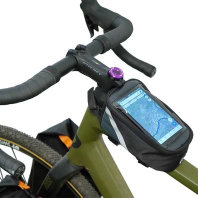 Fischer Oberrohrtasche mit HandyHalterung Navi FahrradTasche Rahmentasche Case