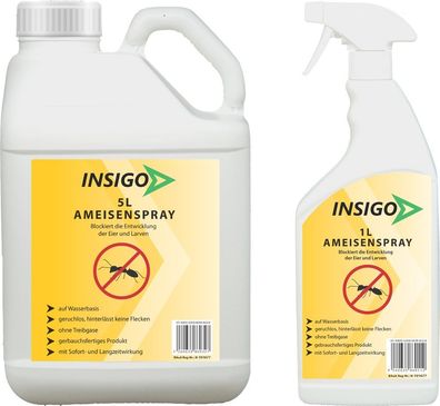 INSIGO 5L + 1L Ameisenspray Ameisenmittel Ameisengift gegen Ameisen Bekämpfung