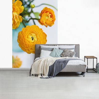 Fototapete - 155x240 cm - Blumen - Draußen - Orange (Gr. 155x240 cm)