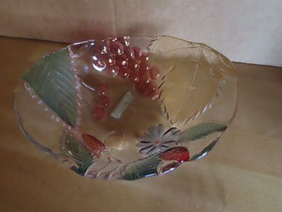 Schale Glasschale klein mit buntem Motiv Tilia-Present Handbemalt
