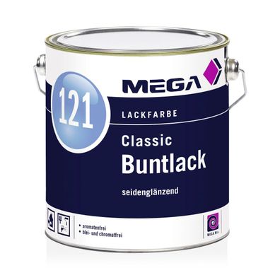 MEGA 121 Classic Buntlack SG 1 Liter vollweiß Basis 3