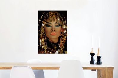 Glasbilder - 40x60 cm - Frau - Kleopatra - Gold (Gr. 40x60 cm)