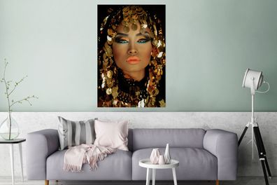 Glasbilder - 80x120 cm - Frau - Kleopatra - Gold (Gr. 80x120 cm)