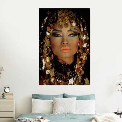 Glasbilder - 100x150 cm - Frau - Kleopatra - Gold (Gr. 100x150 cm)