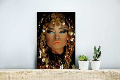 Glasbilder - 20x30 cm - Frau - Kleopatra - Gold (Gr. 20x30 cm)