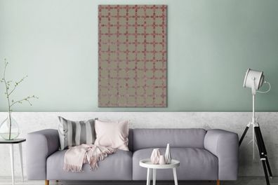 Leinwandbilder - 90x140 cm - Muster - Grau - Rosa (Gr. 90x140 cm)