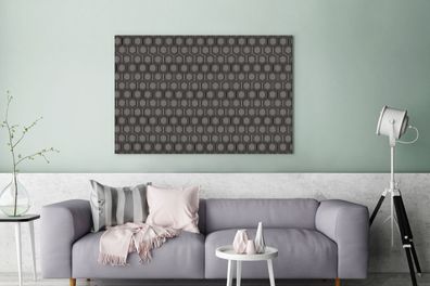 Leinwandbilder - 140x90 cm - Muster - Grau - Schwarz (Gr. 140x90 cm)