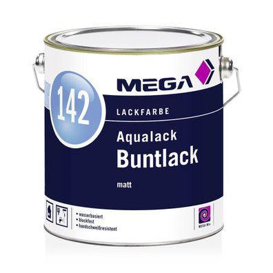 MEGA 142 Aqualack Buntlack matt 1 Liter vollweiß Basis 3