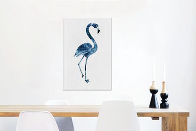 Leinwandbilder - 40x60 cm - Flamingo - Blau - Universum (Gr. 40x60 cm)