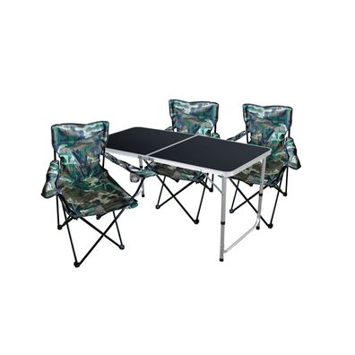 4-tlg Campingmöbel Set Tisch mit Tragegriff + 3 Campingstuhl + Tasche Outdoor