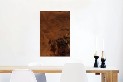 Glasbilder - 60x90 cm - Muster - Figur - Bronze - Grau (Gr. 60x90 cm)
