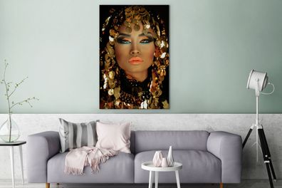 Leinwandbilder - 90x140 cm - Frau - Kleopatra - Gold (Gr. 90x140 cm)