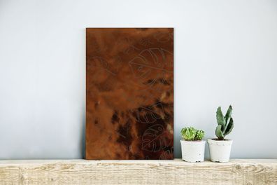 Glasbilder - 20x30 cm - Muster - Figur - Bronze - Grau (Gr. 20x30 cm)
