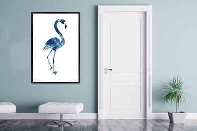 Poster - 80x120 cm - Flamingo - Blau - Universum (Gr. 80x120 cm)