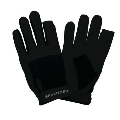 Segel-Handschuhe XXL - Ziegenleder, schwarz, Daumen und Zeigefinger ohne Kuppen