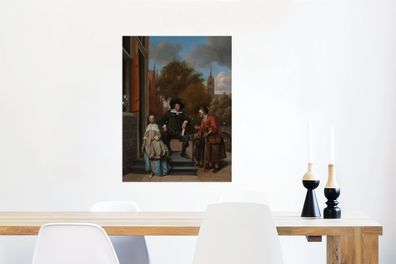Glasbilder - 60x80 cm - Der Bürgermeister von Delft und seine Tochter - Gemälde von J