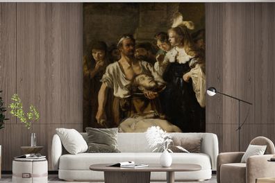 Fototapete - 225x280 cm - Salome empfängt das Haupt von Johannes dem Täufer - Rembran