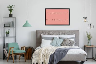 Poster - 90x60 cm - Muster - Rosa - Silber - Polka dots (Gr. 90x60 cm)