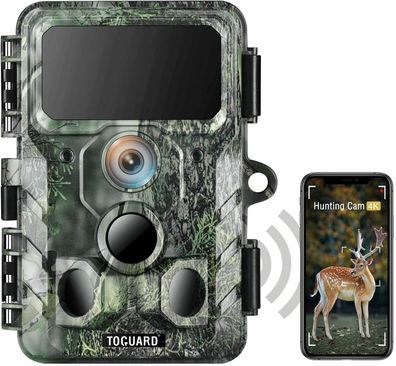 Toguard 4K WLAN-Wildkamera Bluetooth 30MP Jagdkamera mit IR-LEDs Nachtsicht-Wild