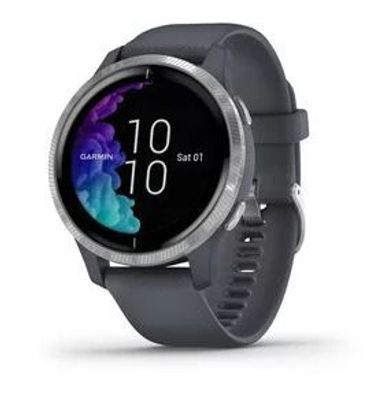 Garmin venu Smartwatch graues Silikonarmband Edelstahl