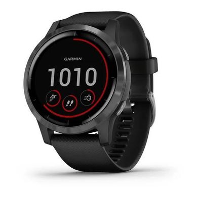 Garmin vivoactive 4 GPS-Multisport-Smartwatch schwarzes Silikonarmband Schiefer