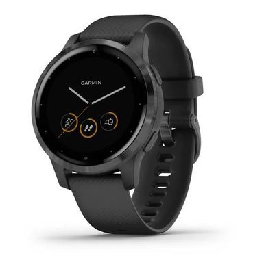 Garmin vivoactive 4S GPS-Multisport-Smartwatch schwarzes Silikonarmband Schiefer