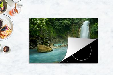 Herdabdeckplatte - 80x52 cm - Dschungel - Natur - Wasserfall