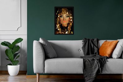 Poster - 20x30 cm - Frau - Kleopatra - Gold (Gr. 20x30 cm)