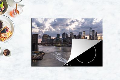 Herdabdeckplatte - 78x52 cm - New York - Brooklyn Bridge - Manhattan