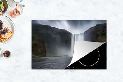 Herdabdeckplatte - 80x52 cm - Wasserfall - Berg - Dschungel