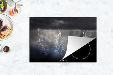 Herdabdeckplatte - 78x52 cm - Blitzlichtgewitter