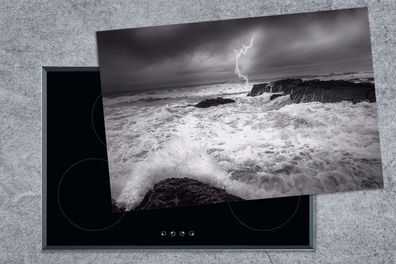 Herdabdeckplatte - 78x52 cm - Sturm auf See Fotodruck