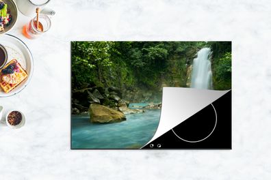 Herdabdeckplatte - 78x52 cm - Dschungel - Natur - Wasserfall