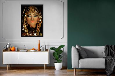 Poster - 80x120 cm - Frau - Kleopatra - Gold (Gr. 80x120 cm)