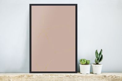 Poster - 40x60 cm - Muster - Altrosa - Gold (Gr. 40x60 cm)