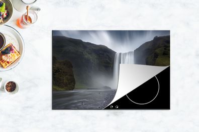 Herdabdeckplatte - 78x52 cm - Wasserfall - Berg - Dschungel