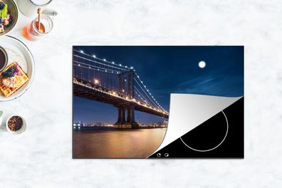 Herdabdeckplatte - 80x52 cm - New York - Manhattan - Mond