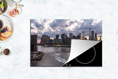Herdabdeckplatte - 80x52 cm - New York - Brooklyn Bridge - Manhattan