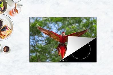 Herdabdeckplatte - 78x52 cm - Fliegender Ara Fotodruck