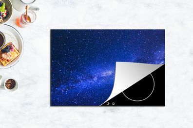 Herdabdeckplatte - 78x52 cm - Sternenhimmel - Universum - Blau
