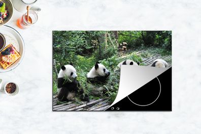Herdabdeckplatte - 78x52 cm - Panda - Natur - Bambus
