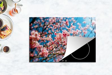 Herdabdeckplatte - 78x52 cm - Frühling - Sakura - Rosa