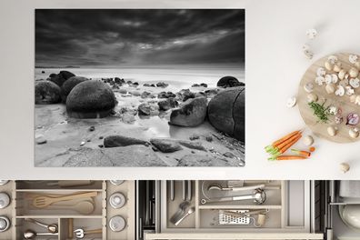 Herdabdeckplatte - 70x52 cm - Moeraki Boulders Neuseeland Fotodruck